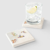 "Vier Akrobat-" Kolibri-Druck Steinuntersetzer (Seitenansicht)