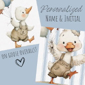 VIER Albern Gänse Niedlich Pinstripe Junge 4. Gebu Einladung