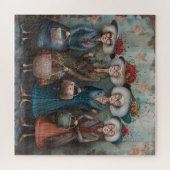 Vier ältere Frauen in extravaganter Kleidung Puzzle (Horizontal)