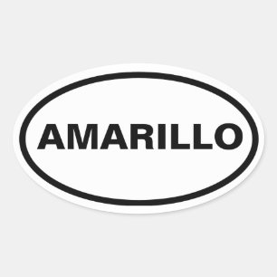 VIER Amarillo, Texas Ovaler Aufkleber