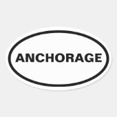 VIER Ankerplatz Ovaler Aufkleber (Vorderseite)