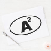 VIER Ann Arbor, "A" Squared Ovaler Aufkleber (Umschlag)