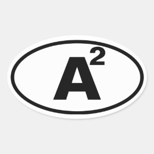 VIER Ann Arbor, "A" Squared Ovaler Aufkleber