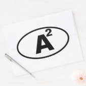 VIER Ann Arbor, "A" Squared Ovaler Aufkleber (Umschlag)
