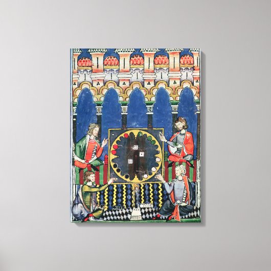 Vier arabische Backgammon-Spieler Leinwanddruck (Vorderseite)
