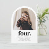 Vier Arme Foto Geburtstag Einladung (Stehend Vorderseite)