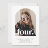 Vier Arted Foto Geburtstag Einladung (Vorderseite)