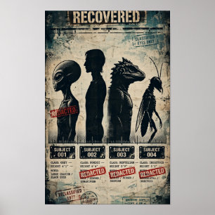 Vier Arten UFO-Enthüllungsreihenfolge-Plakat Poster