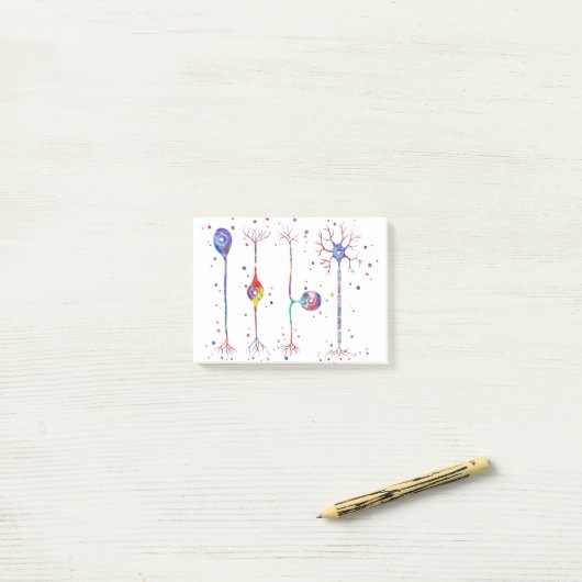 Vier Arten von Neuronen Post-it Klebezettel (Auf Schreibtisch)