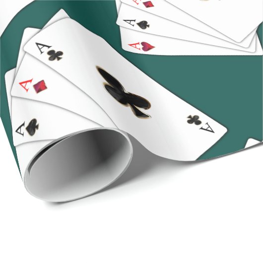 Vier As-Spielkarte-Packpapier Geschenkpapier (Rolleneckpunkt)