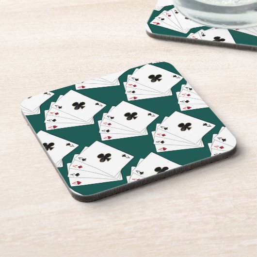 Vier As-Spielkarte-Untersetzer Getränkeuntersetzer (Linke Seite)
