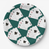 Vier Asse für die Papierausgabe von Tellern Pappteller (Vorderseite)