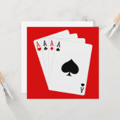 Vier Asse Grußkarte Karte (Vorderseite/Rückseite Beispiel)