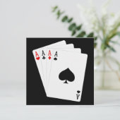 Vier Asse Grußkarte Karte (Stehend Vorderseite)