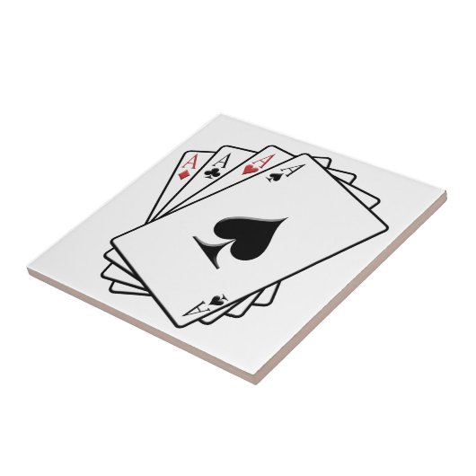 Vier Asse Kartendesign Fliese (Seite)