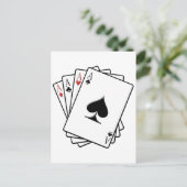 Vier Asse Kartendesign Postkarte (Stehend Vorderseite)