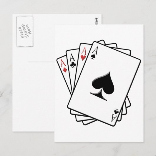Vier Asse Kartendesign Postkarte (Vorne/Hinten)