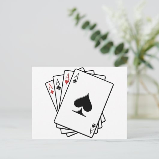 Vier Asse Kartendesign Postkarte (Stehend Vorderseite)