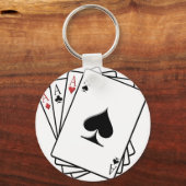 Vier Asse Kartendesign Schlüsselanhänger (Vorderseite)