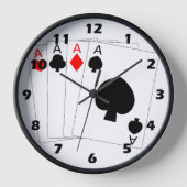 Vier Asse Kartendesign Uhr (Vorderseite)