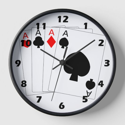 Vier Asse Kartendesign Uhr (Vorderseite)