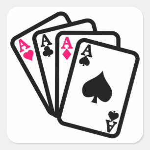 Vier Asse Quadratischer Aufkleber