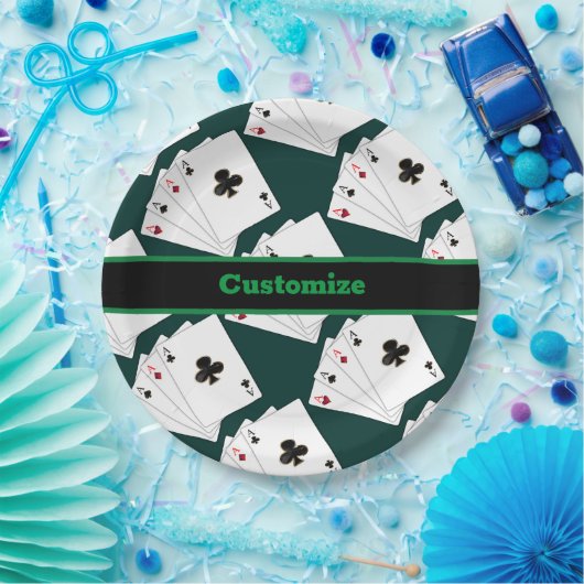 Vier Asse Spielkarten Pappteller (Party)