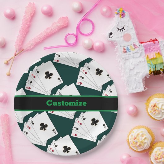 Vier Asse Spielkarten Pappteller (Party)