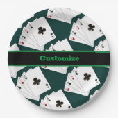 Vier Asse Spielkarten Pappteller (Vorderseite)