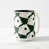 Vier Asse Spielkarten Zweifarbige Tasse (VorderseiteRechts)