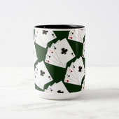 Vier Asse Spielkarten Zweifarbige Tasse (Mittel)