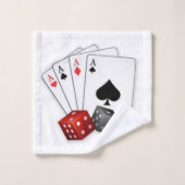 Vier Asse und Würfel Badhandtuch Set (Waschlappen)