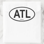 VIER Atlanta "ATL" Ovaler Aufkleber (Tasche)