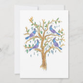 Vier Aufrufe von Vögeln Einladung (Vorderseite)