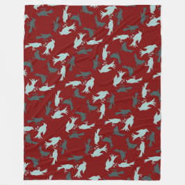 Vier Aufrufe von Vögeln Retro Mitte des Jahrhunder Fleecedecke