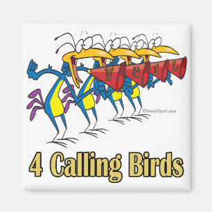vier aufrufende Vögel 4. Tag Weihnachten Magnet