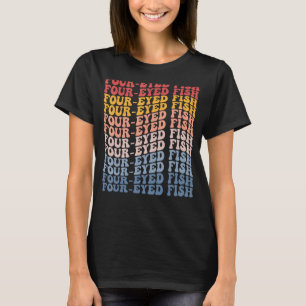 Vier-Augen-Fisch Groovy Retro Fisch T-Shirt