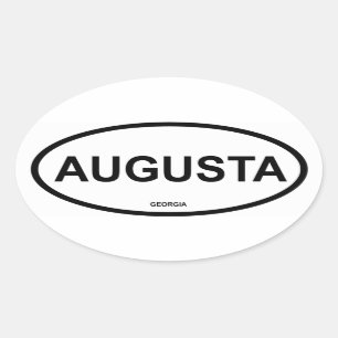 VIER AUgusta, Georgien Ovaler Aufkleber