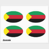 VIER Azawad-Flag Ovaler Aufkleber (Blatt)