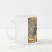 Vier Baby-Ferkel Mangalitsa Schweine, die Hintern Mattglastasse (Links)