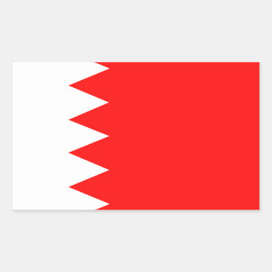 VIER Bahrain Flag Rechteckiger Aufkleber