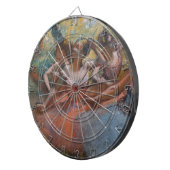 Vier Ballerinas auf Bühne (Ballett) (von Edgar Deg Dartscheibe (Vorderseite rechts)