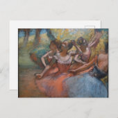 Vier Balletttänzer auf Bühne von Degas Postkarte (Vorne/Hinten)