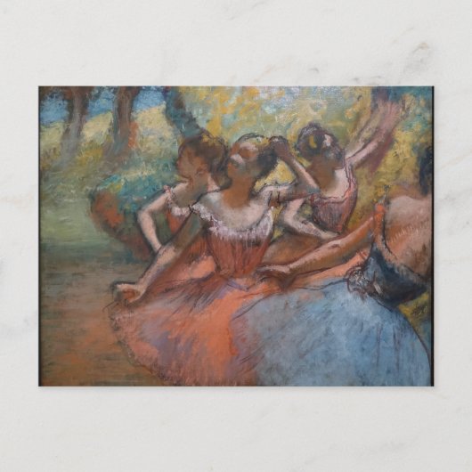 Vier Balletttänzer auf Bühne von Degas Postkarte (Vorderseite)