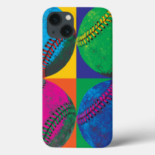Vier Baseballs in verschiedenen Farben iPhone 13 Hülle