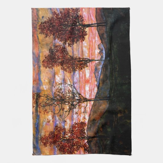 Vier Bäume durch Egon Schiele Handtuch (Vertikal)