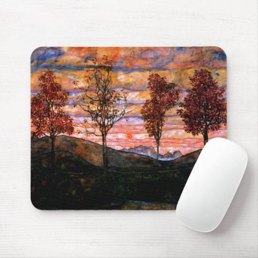 Vier Bäume durch Egon Schiele Mousepad (Mit Mouse)