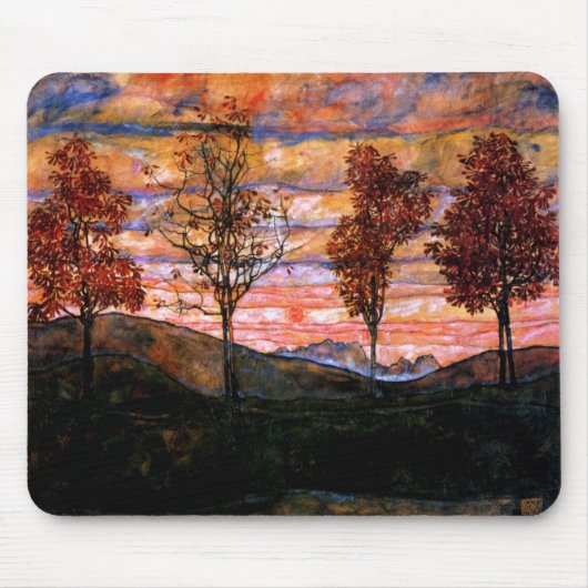 Vier Bäume durch Egon Schiele Mousepad (Vorne)