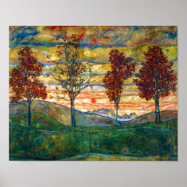 Vier Bäume | Egon Schiele | Poster