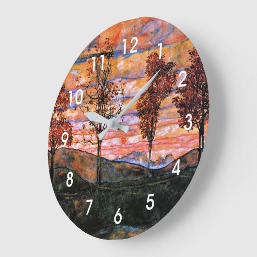 Vier Bäume, Kunst von Egon Schiele, Große Wanduhr (Winkel)